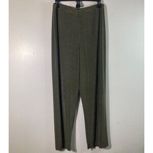 Womens Travelers by Chicos Pants Green L Short Slinky‎ Feel Acetate Spandex
